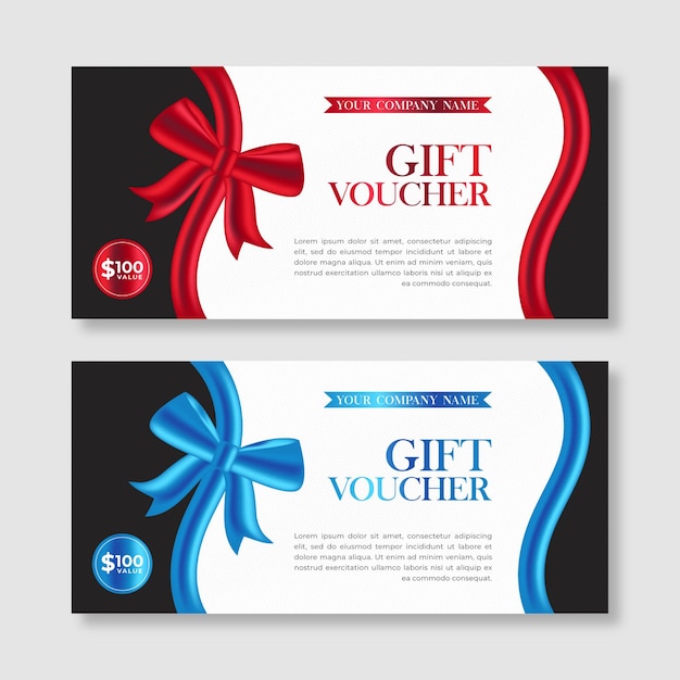 Clean style gift voucher design template