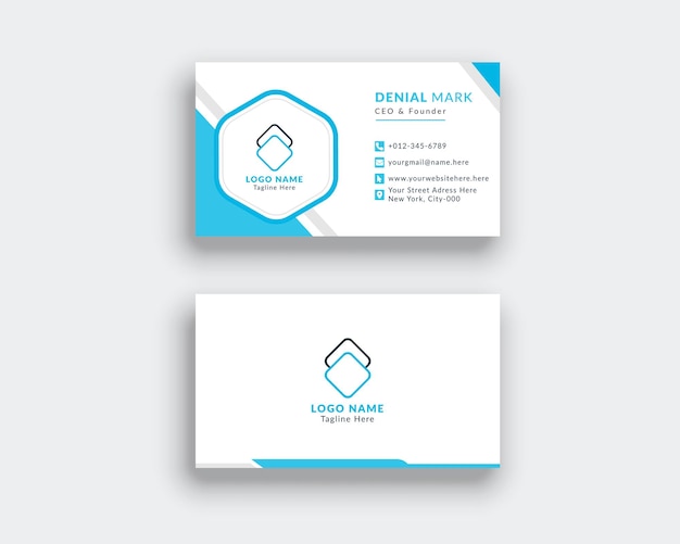 Clean style modern business card template premium Vector
