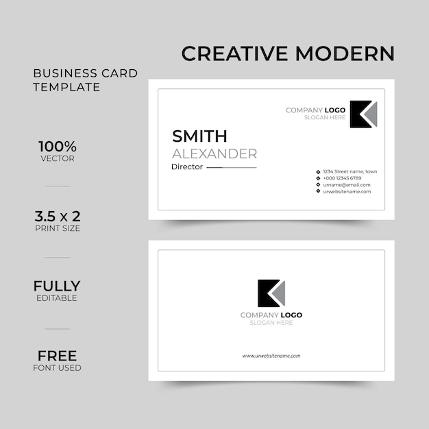 Vector clean style modern business card template