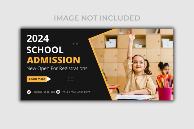 Vector clean style modern creative school admission poster template