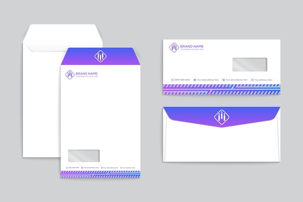 Clean style modern envelope template