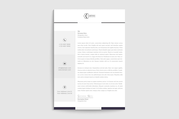 Vector clean style modern letterhead template