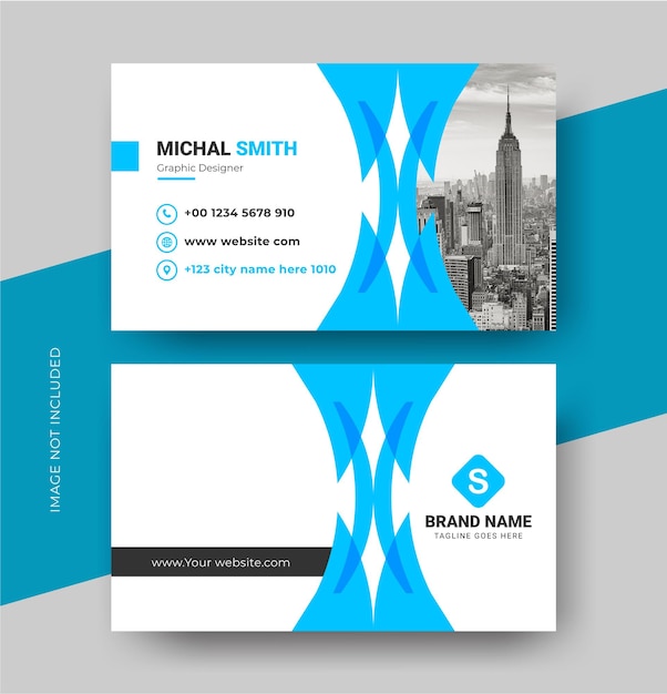 Clean style modern minimal business card or visiting card design template