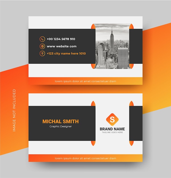 Clean style modern minimal business card or visiting card design template