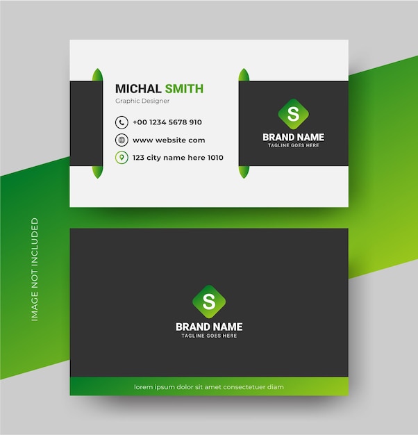 Clean style modern minimal business card or visiting card design template