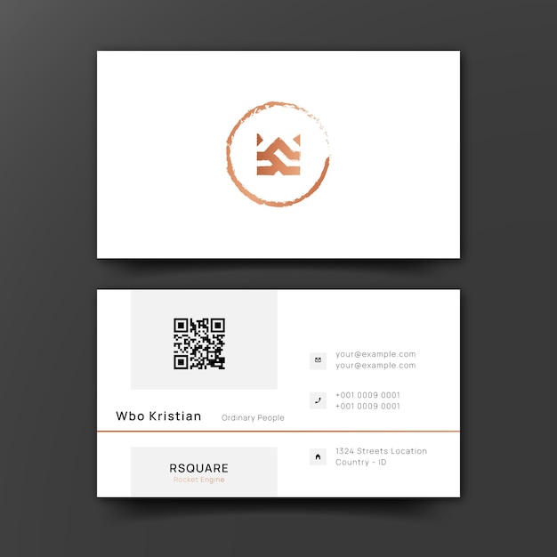 Clean style white gold modern business card template