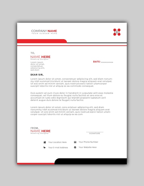 Vector clean and stylish business letterhead