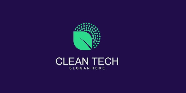 Vector clean technology logo design with modern concept premkum vector