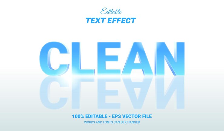 Vector clean text effect editable simple elegant text style