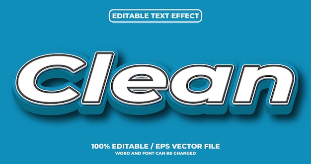 Vector clean text effect style