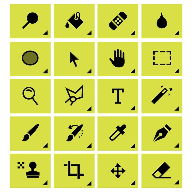 Clean UI Editing Designer Tech Icons Software (software voor het bewerken van gebruikersinterfaces)