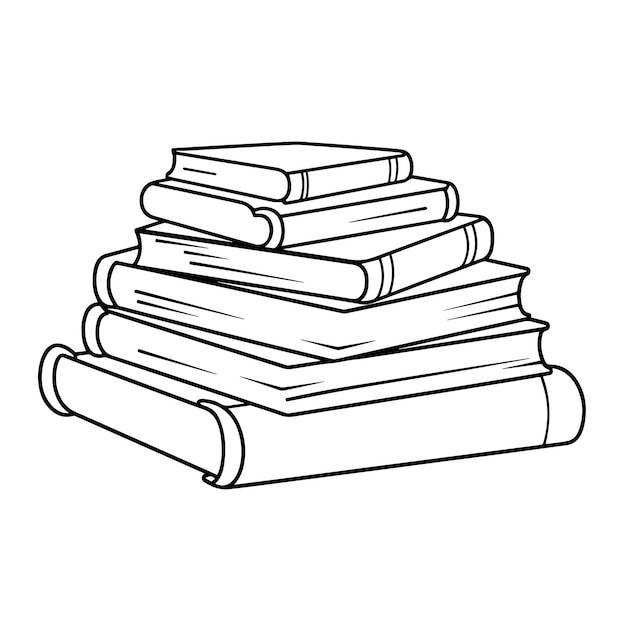 Clean vector outline of books icon for versatile applications