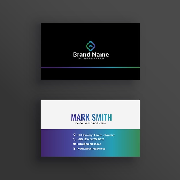 Clean vibrant business card design