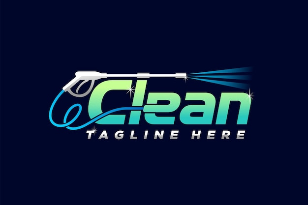 Вектор Логотип clean wash с надписью clean wash с логотипом