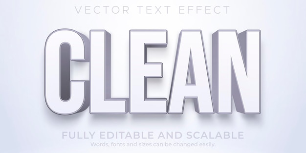 Clean white text effect editable simple elegant style