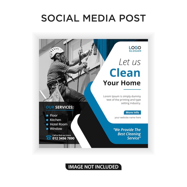 Vector clean your home ads banner and post template