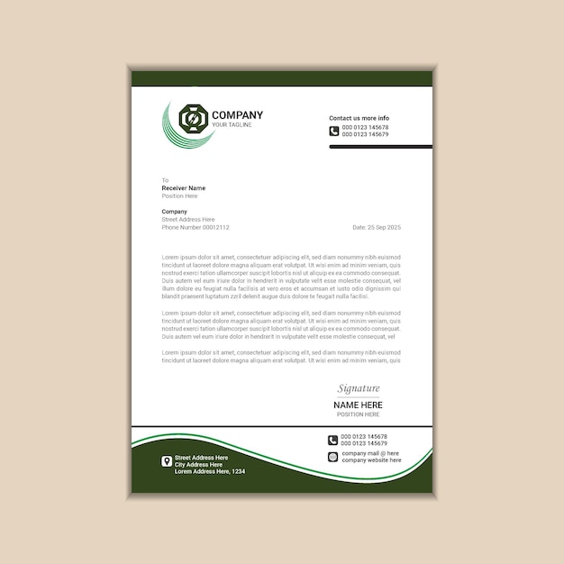 CleanCut Corporate Briefpapier Eenvoudig en professioneel ontwerp op A4-formaat met bleed vectorafbeeldingen