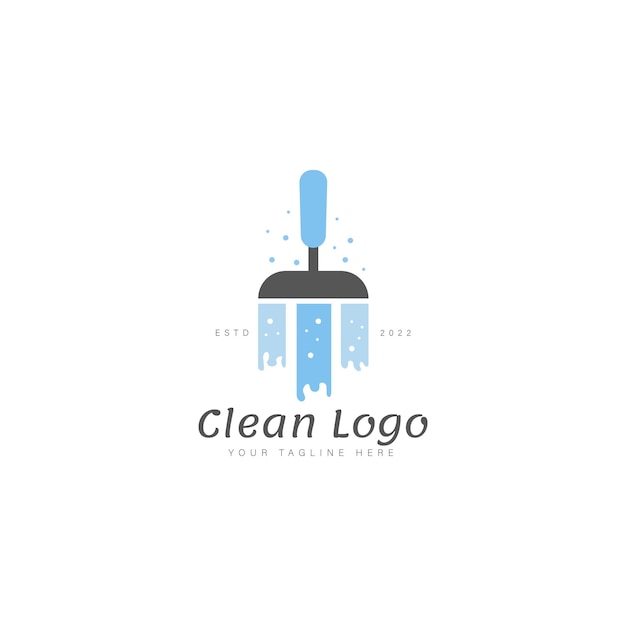 Vector cleaning brush logo design icon illustration