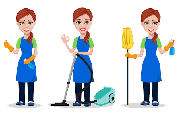 Cleaning company staff in uniform