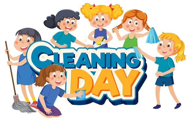 Cleaning day text banner