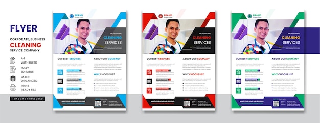 Cleaning and disinfection service corporate business A4 flyer design template