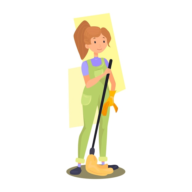 Vector cleaning floor flat icon colored vector element from cleaning lady collection creative cleaning floor icon for web design templates and infographics