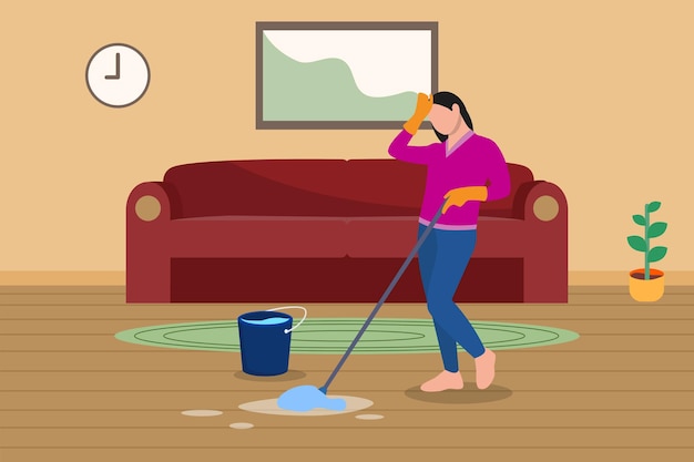 Vector cleaning floor