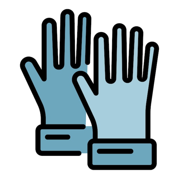 Cleaning gloves icon Outline cleaning gloves vector icon color flat isolated