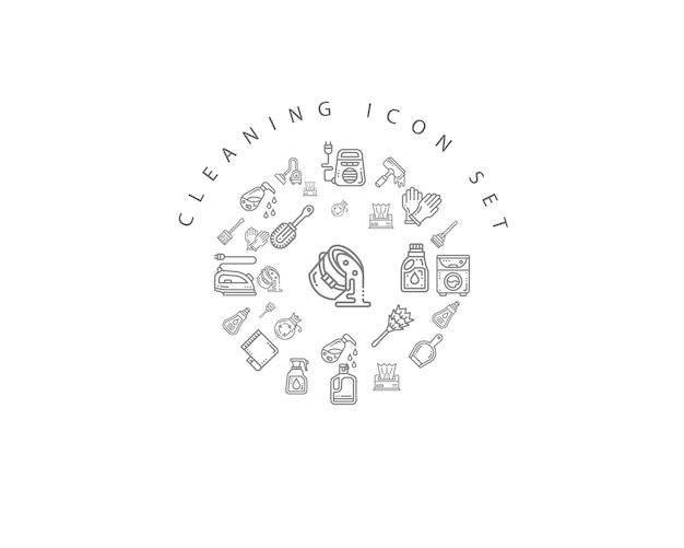 Cleaning icon set design