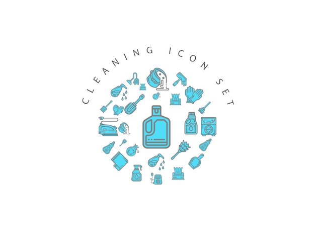 Cleaning icon set design