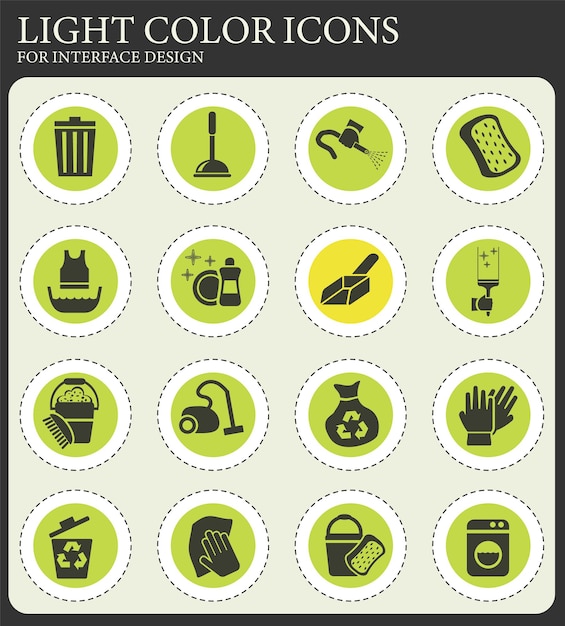 Cleaning icon set