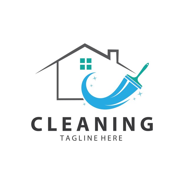 Уборка логотипа уборка дома логотипа очистка окна логотипа векторный дизайн