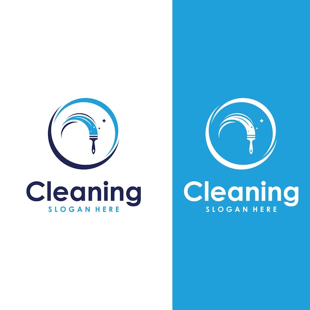 Cleaning logo cleaning protection logo and house cleaning logoWith a template illustration vector design concept