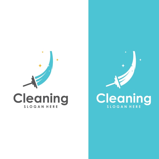 Cleaning logo cleaning protection logo and house cleaning logoWith a template illustration vector design concept