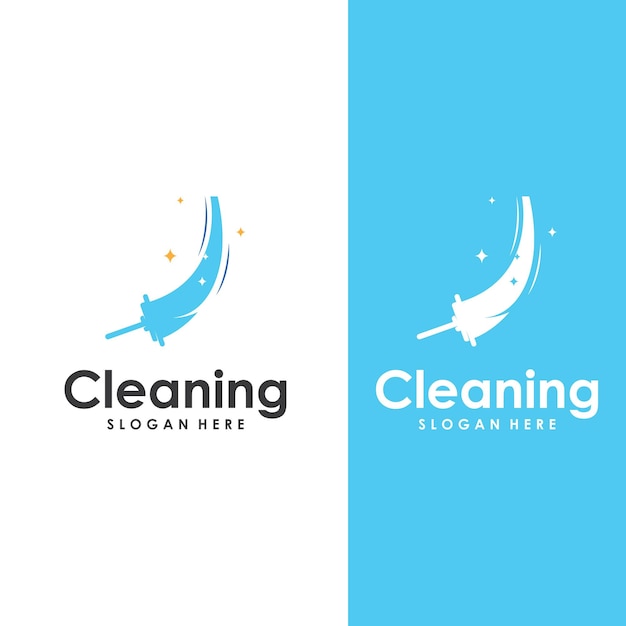 Cleaning logo cleaning protection logo and house cleaning logoWith a template illustration vector design concept