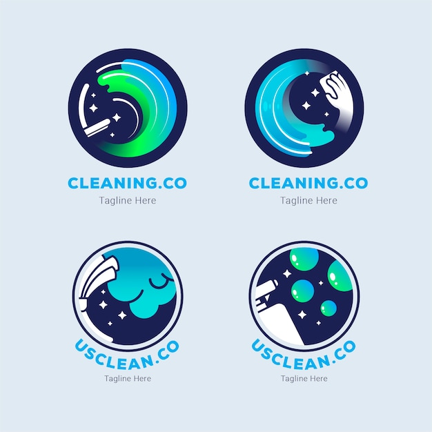 Cleaning logo collection design