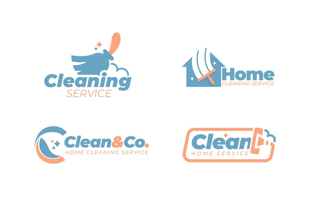 Cleaning logo style collection