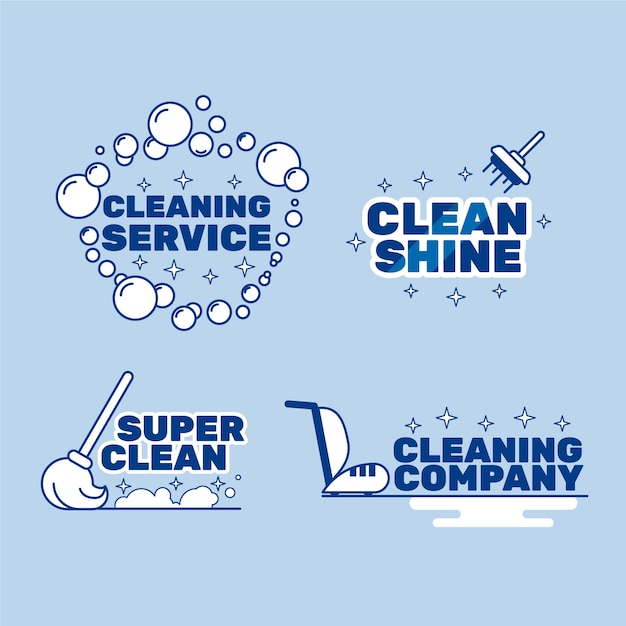 Cleaning logo style collection