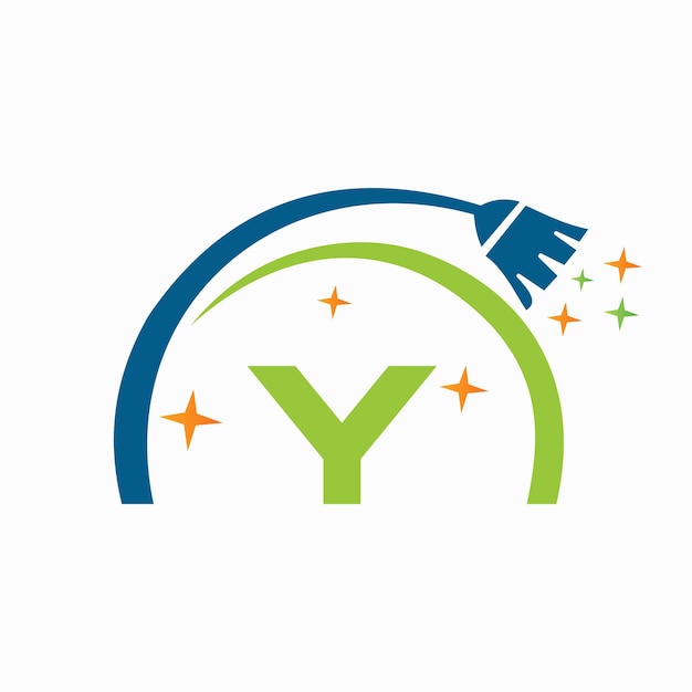 Логотип и символ очистки на букве Y