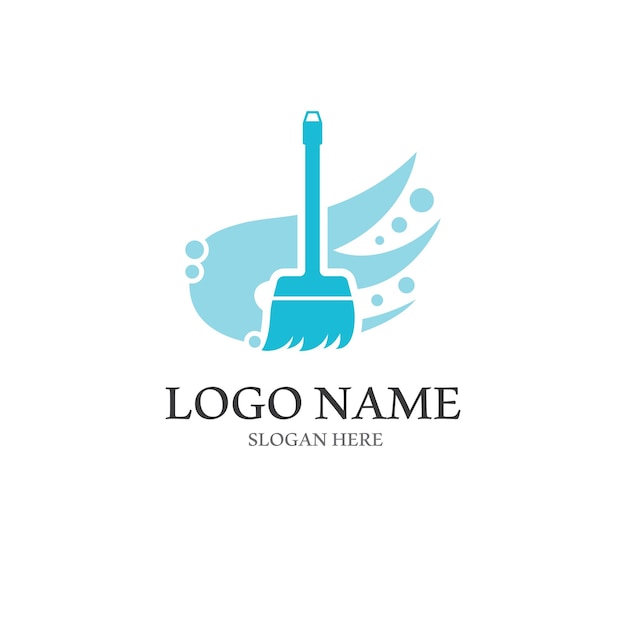 Cleaning logo with vector illustration symbol template
