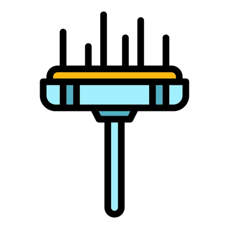 Vector 청소 mop 아이콘 윤 청소 mop 터 아이콘 색상 평평한 고립