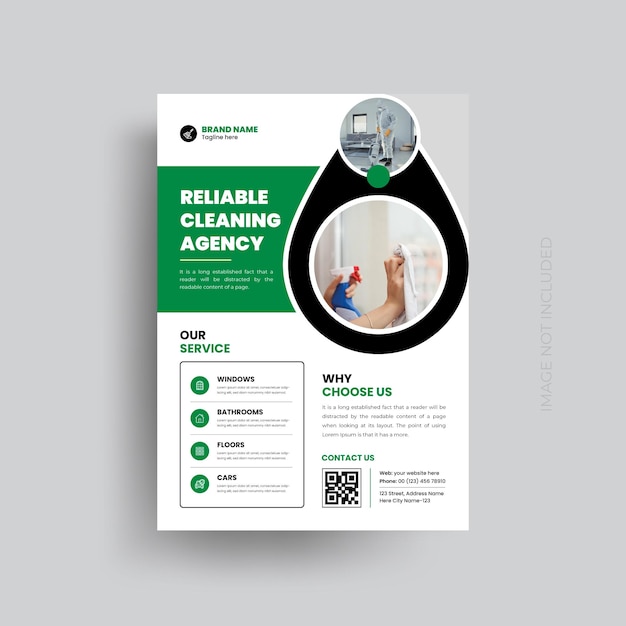 cleaning service agency flyer template house flour road clean service
