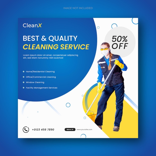 Vector cleaning service banner template with clean design