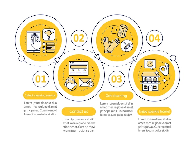 Vector cleaning service booking vector infographic template