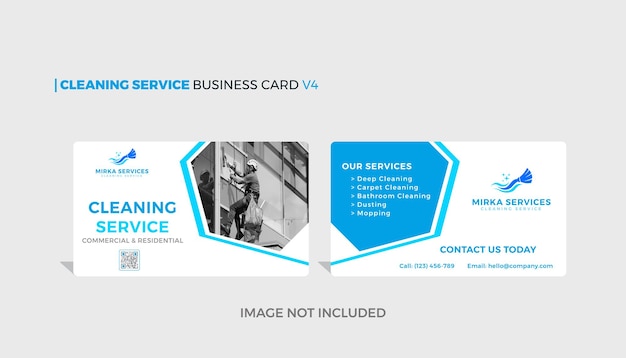 Cleaning service business card template v4