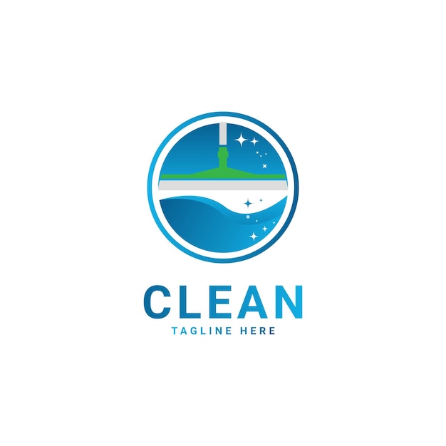 Vector cleaning service business logo design, eco cleaning logo concept vector.