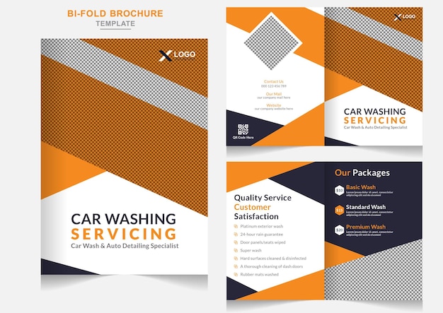 Cleaning Service car wash business Bifold brochure cleaning service brochure design