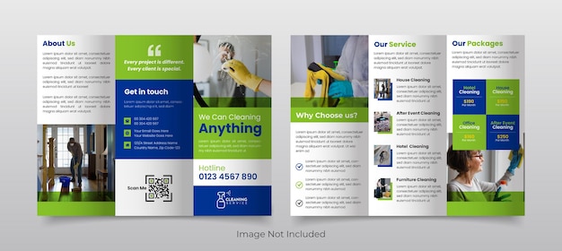 Cleaning service company trifold brochure