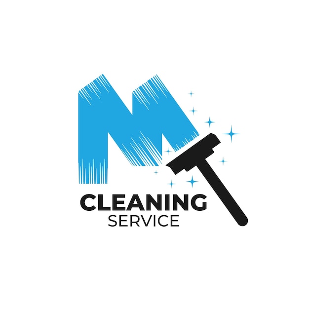 Vector cleaning service concept logo design template