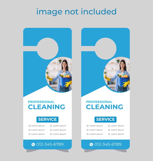 cleaning service Door hanger design template, hotel knob design. Vector door hanger.